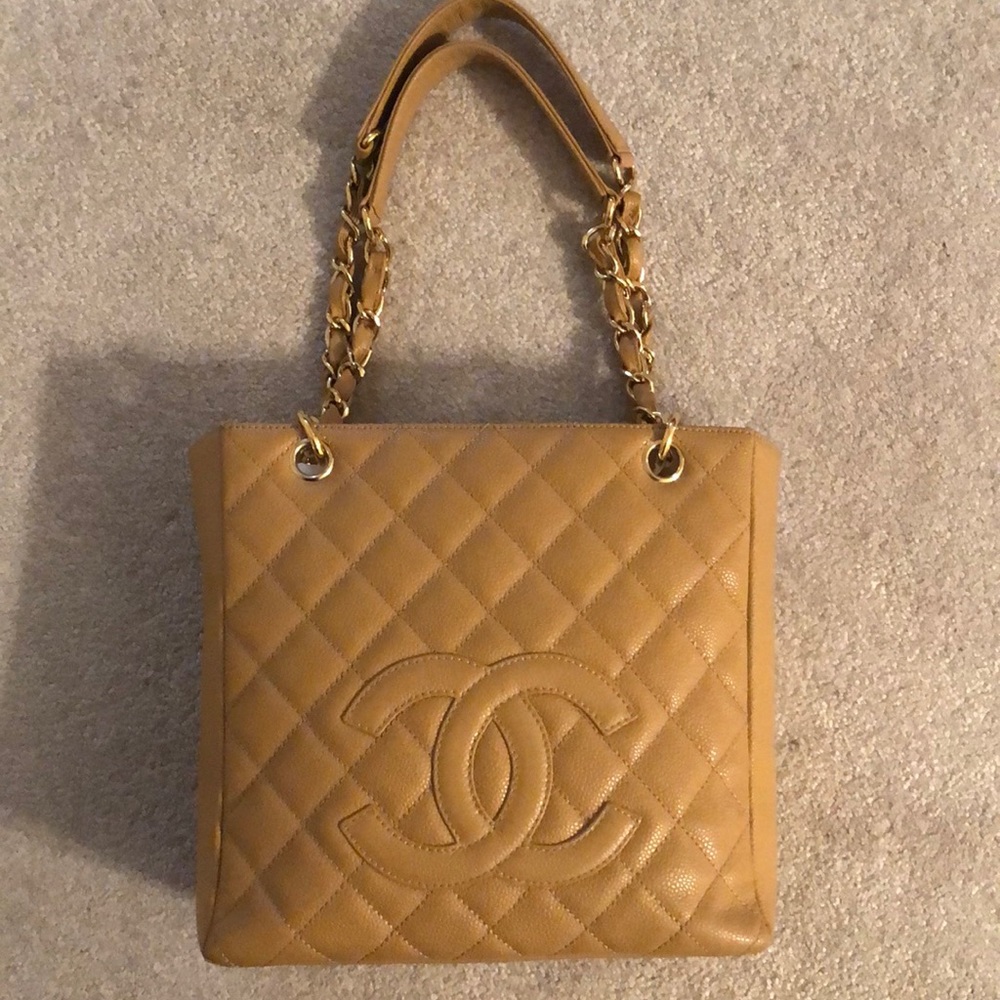 Authentic Chanel caviar quilted mini tote